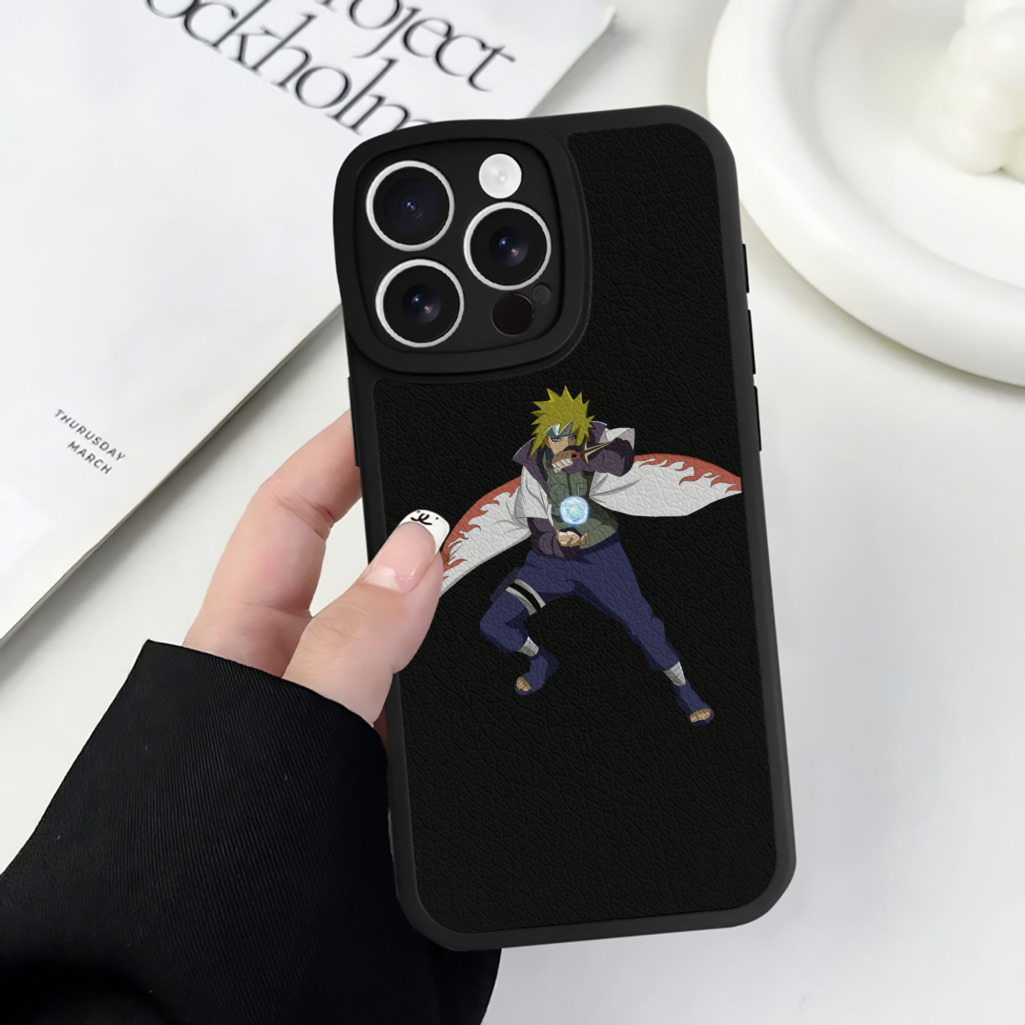 （画像用） NARUTO -ナルト- 波風 ミナト Namikaze Minato 【iPhone 16シリーズ対応】シリコンスマホケース（レザー調） 材質：シリコン